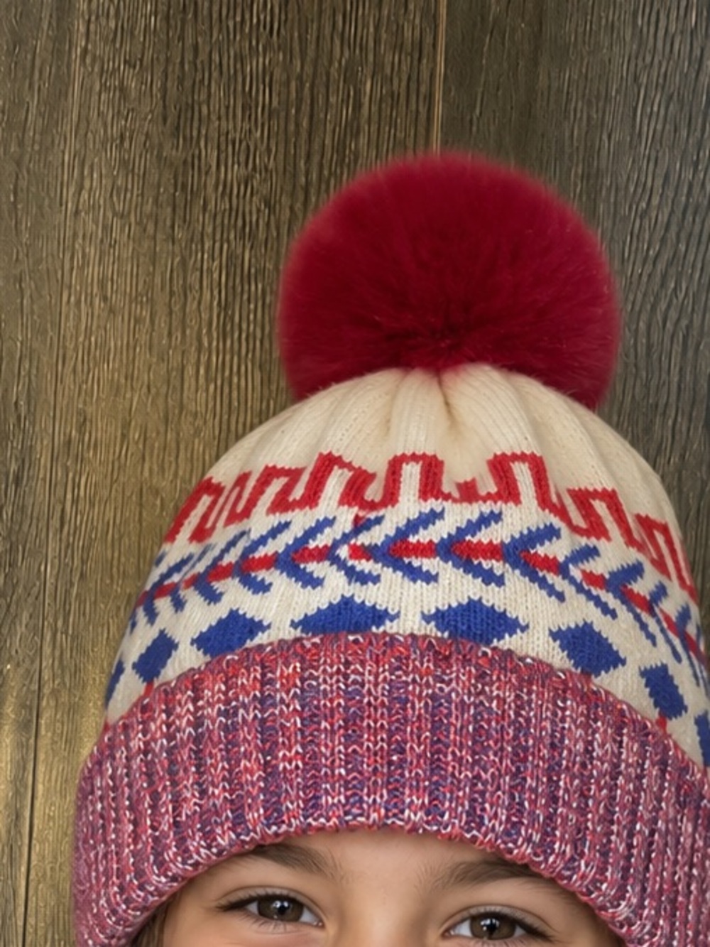 Joe Fresh unisex Red and Blue Patterned Beanie